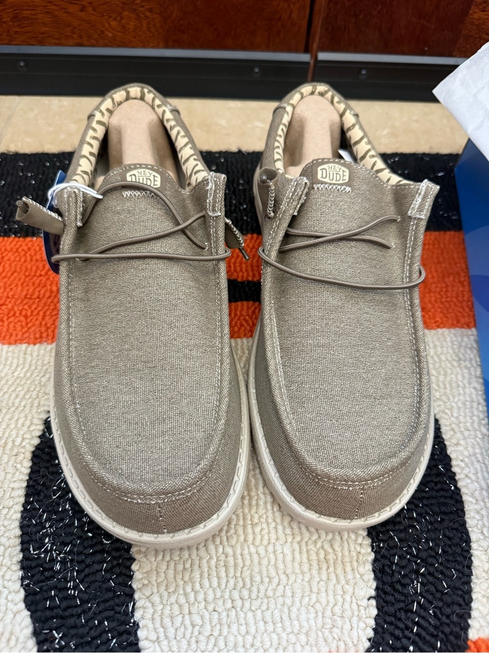 Hey Dude Canvas Slip-On Loafers in Tobacco color